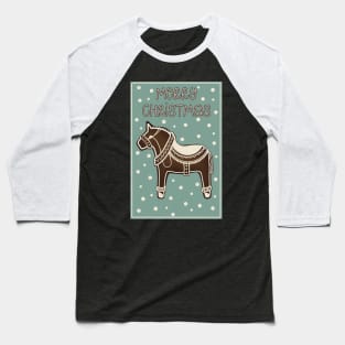 Cute Decorated Gingerbread horse , the best traditional cookie at Christmas in Finland Baseball T-Shirt